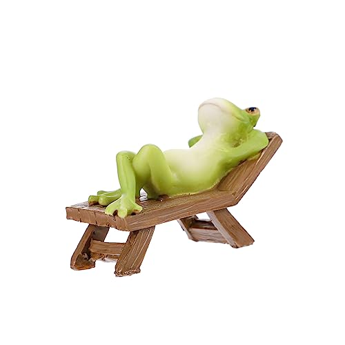 FONDOTIN Frosch-Ornamente Frosch-gartenstatue Tischfrosch Tierstatue Miniatur-froschfiguren Sammlung Frösche Dekor Yoga-Figuren Im Freien Klein Männer Und Frauen Harz Anzahl Geschenk von FONDOTIN