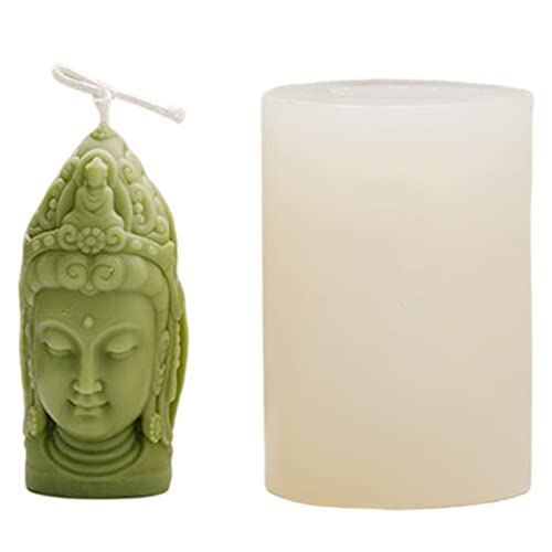 FONDUO Kerzenformen, Kerzen Silikonform zum Gießen Buddha 3D, Handwerk Aroma Kerzenform, Seifenform für Handwerk Ornamente, Duftkerze, Handgemachte Seife Silikonharz-Form (B) von FONDUO