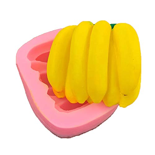 Silikonform 3D Banane Silikonform Figuren 3D Frucht Seifenform Backformen für Keks Prägung 3D Valentinstag Fondant Backformen Silikon für Pudding Muffin Schokoladen von FONDUO