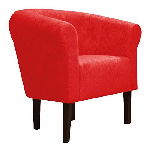 FORTISLINE Clubsessel Loungesessel Cocktailsessel Monaco 2" Mikrovelur W426_13 (Rot) von FORTISLINE