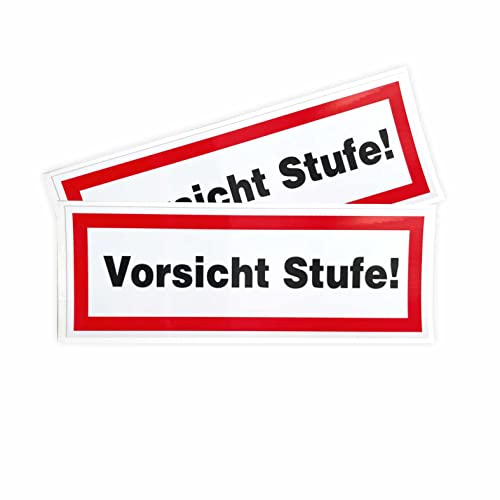 Aufkleber Vorsicht Stufe 21x7,5 cm - für Außen- und Innenbereich - Vorsicht Stufe Sticker von FOTOFOL