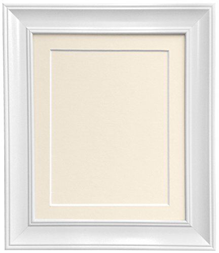 FRAMES BY POST Bilderrahmen mit elfenbeinfarbenem Passepartout und Rückwand, 30,5 x 25,4 cm, für Bildgröße 25,4 x 20,3 cm, Weiß von FRAMES BY POST