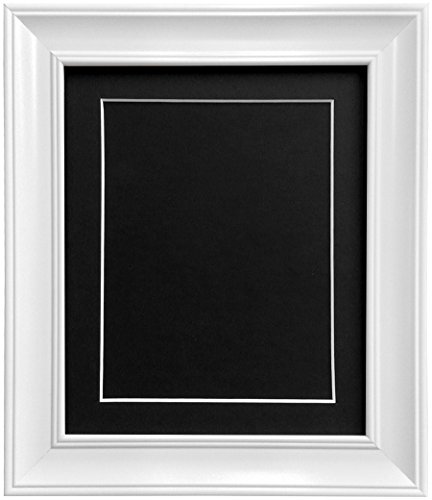 FRAMES BY POST Scandi Vintage Bilderrahmen mit schwarzem Passepartout und Rückwand, 45 x 30 cm, für Bildgröße 35,6 x 20,3 cm, Weiß von FRAMES BY POST