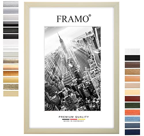 FRAMO35 85x150 Bilderrahmen (Ahorn), 35 mm breiter MDF Holzrahmen inkl. bruchsicherer und entspiegelter Anti-Reflex Kunstglasscheibe, Stabiler Rückwand, Biegestiften und Aufhängern von FRAMO