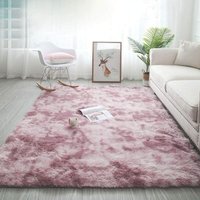 Shaggy Wohnzimmerteppich 160 x 230 cm Rosa Plüsch Weicher Teppich aus Polypropylenfaser Rutschfester Schlafzimmerteppich von FREOSEN