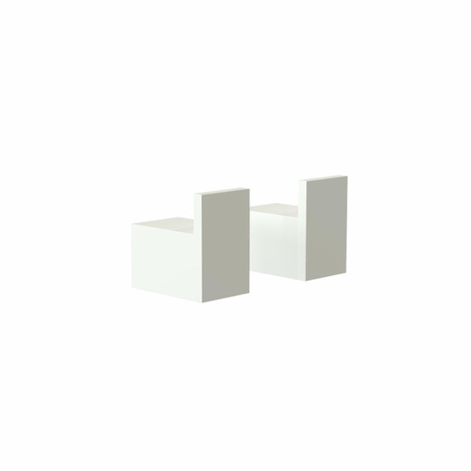 FROST - Quadra Wandhaken 8L 2er Set - weiß/BxHxT 2,2x3,6x3,6cm von FROST