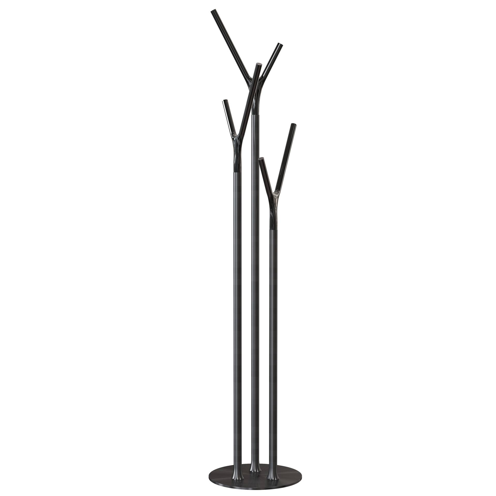 FROST - Wishbone Kleiderständer - schwarz gebürstet / schwarz poliert/H 175cm x Ø 35cm von FROST
