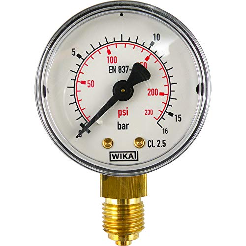 Fittingstore - Senkrecht Manometer Ø50 mm - Klasse 2.5 - Druckluftmanometer (Anzeige: 0-1 bar) von fittingstore