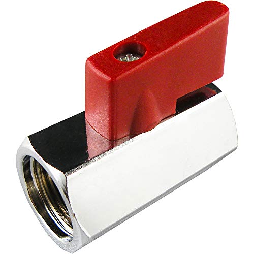 Fittingstore - Mini-Kugelhähne mit Knebelgriff einseitig, PN 15, für Druckluft, Wasser, Vakuum, Ventil, Kugelhahn (G 1/2", Innengewinde) von fittingstore