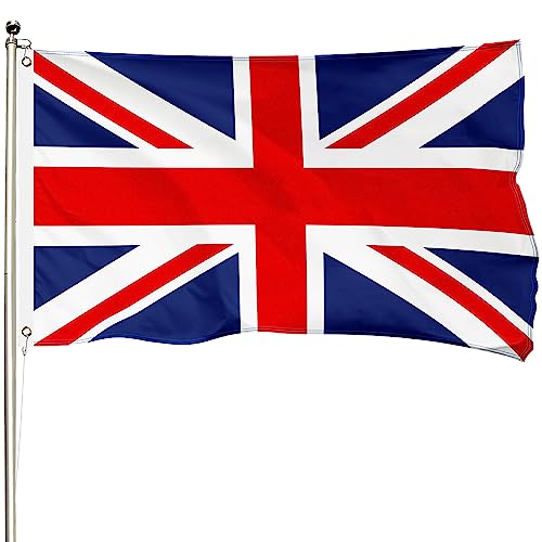 FSFLAG Britain-Flagge, 90 x 150 cm, Union Jack-Flagge, 400D, verstärktes Polyester mit zwei Messingösen, Großbritannien-Flaggen, für den Außenbereich, reine Handarbeit, farbecht, Großbritannien-Flagge von FSFLAG