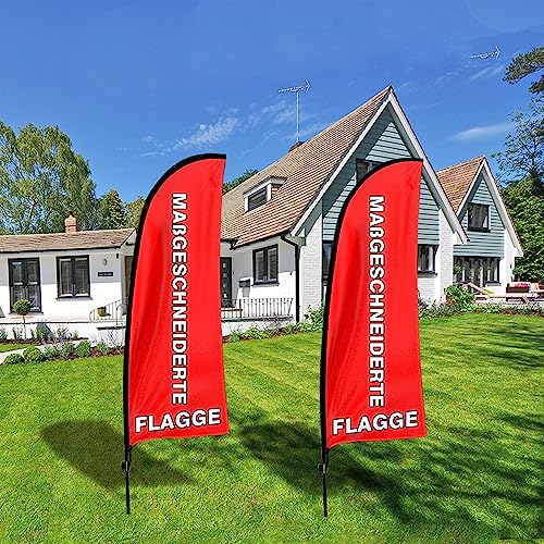 FSFLAG benutzerdefinierte Werbeflagge, 7ft benutzerdefinierte Flagge windless Federflagge mit Mast-Kit und Erdspieß, 2.1M Outdoor Indoor kommerzielle Plakatwand von FSFLAG