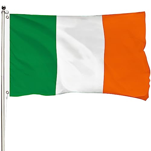 FSFLAG Irland-Flagge, 90 x 150 cm, irische Flagge, 400D, verstärktes Polyester mit zwei Messingösen, Irland-Flaggen, für den Außenbereich, rein handgefertigt, farbecht, irische Flagge von FSFLAG