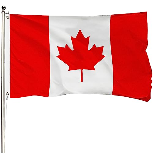 FSFLAG Kanada-Flagge, 90 x 150 cm, Kanada-Flagge, 400D verstärktes Polyester mit zwei Messingösen, Kanada-Flaggen für den Außenbereich, rein handgefertigt, farbecht, Kanada-Flagge Nationalflaggen von FSFLAG