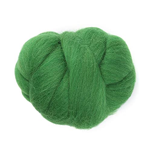 FTVOGUE 8 Farben Nadelfilz Wolle Roving Spinning Nähen Trimmen Handwerk Wolle Fasern Roving Spinning Nähen Trimmen für Nadelfilzen DIY Handwerk Material 55g (grün) von FTVOGUE