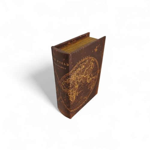 FTWdesign Kleine Aufbewahrungsbox Bücher Box aus Papier in Braun/Gold Kinder Tresor Buchbox: Schmuckaufbewahrung mit Deckel - Das Buch als Versteck Aufbewahrung von FTWdesign