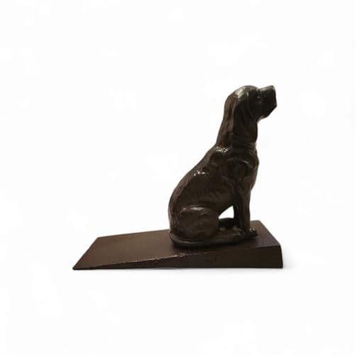Türstopper Geschenk für Hundebesitzer, Hund Türpuffer aus Gusseisen in Braun-Antik Vintage Türhalter für Zuhause: Rost Metall Bodentürstopper im Tierdesign von FTWdesign