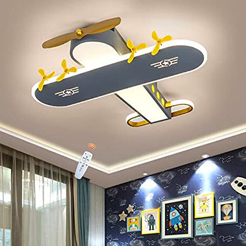 FUMIMID Flugzeug Deckenleuchte Modern Cartoon Kinderlampe Dimmbar Deckenlampe LED 59W Acryl Kronleuchter Jungen Mädchen Schlafzimmer Kinderzimmer Kindergarten Deckenbeleuchtung,A von FUMIMID