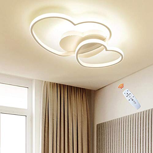 LED Deckenleuchte Herzförmige Design Modern Schlafzimmerlampe Dimmbar Deckenlampe Metall Acryl Kreativ Kronleuchter Küche Esszimmer Wohnzimmer Kinderzimmer Deckenlicht Weiß,65cm von FUMIMID