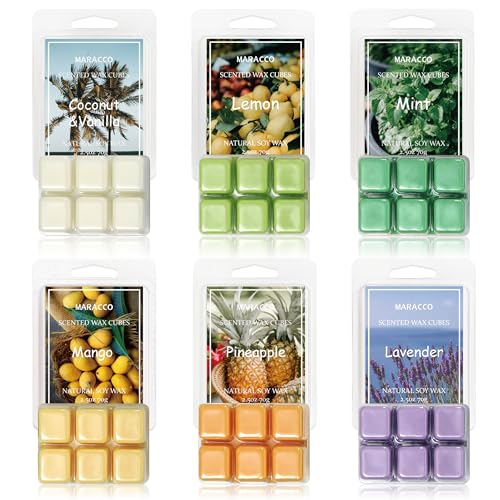 FUND AMLIGHT 6 Stück Duftwachs Wax Melts, 100% Sojawachs, Duftwachswürfel Duftwachs für Frühling und Sommer 6 x2.5oz, Fruit von FUND AMLIGHT