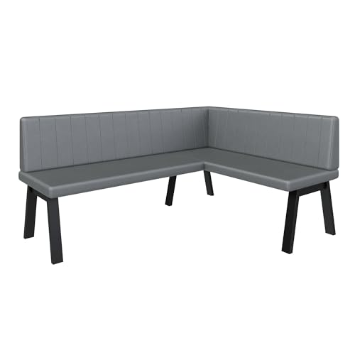 Eckbank Akiko Metal A - Eckbankgruppe für Ihrem Esszimmer, Küche modern, Sitzecke, Essecke. Perfekt für Küche, Büro und Rezeption. Solide und Starke Verarbeitung. (168x128-Rechts-Soft29) von FURNISTAR