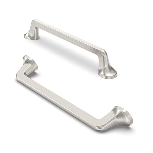 FURNIWARE 10 Stück Möbelgriffe Schrankgriffe Küchengriffe Schubladengriffe Griffe Möbel für Küchenschränke Schränke Möbelgriffe Schubladengriffe 128mm Lochabstand Gebürstetes Satin-Nickel von FURNIWARE