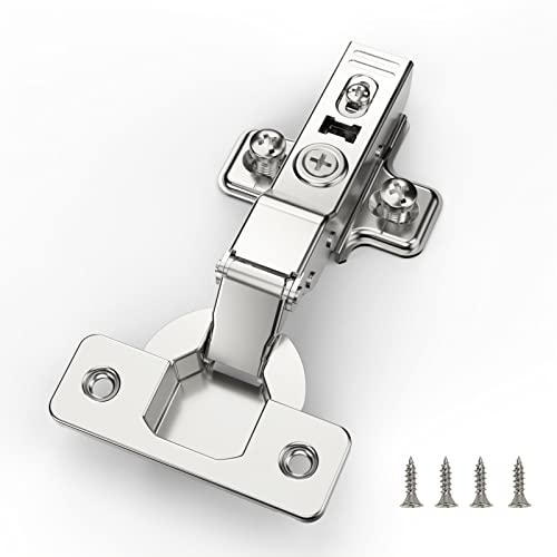 Furniware 10 Stück Mittelanschlag Schrankscharniere, Öffnungswinkel 110° mit Hydraulisch Feder Perfekte Softclose Küchenschrank Scharniere, Topf-Bohrabstand 45mm, für Küchenschrank,Kleiderschrank von FURNIWARE