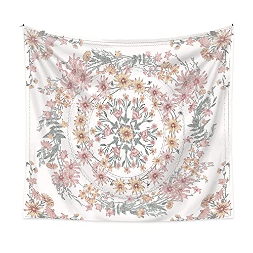 FYBlossom Bohemian Tapisserie Wandbehang, Mandala Wandteppich Hippie Boho Decke, Vintage Psychedelischer Hippie Wandteppich Tagesdecke Mit ästhetischen Kranz Muster Für Wohnzimmer Schlafzimmer von FYBlossom