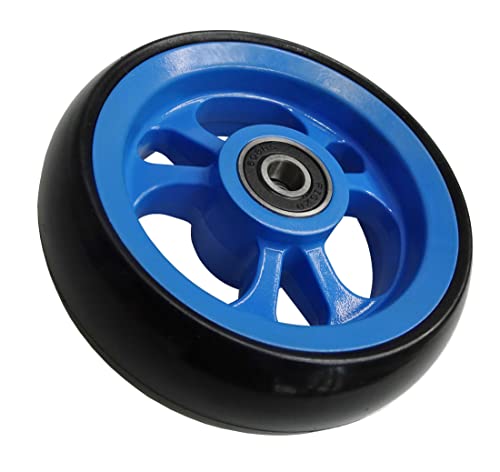 FabaCare Fiberrolle für Rollstühle, Rollstuhlrad, Ersatzrad, Rad, Rollstuhl-Lenkrolle, Spezialversiegelung, 4 Zoll, Blau von FabaCare