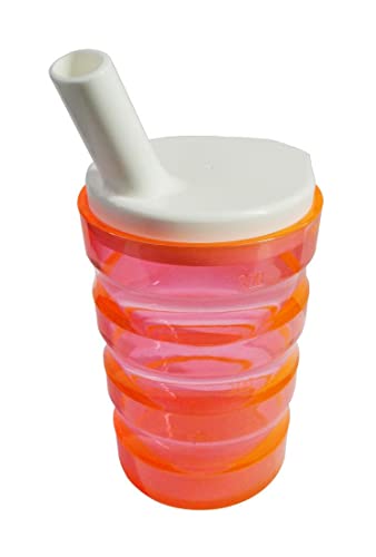 FabaCare Trinkbecher mit zwei Deckeln, Rillenbecher, Schnabeltasse, Easy To Clean Spezialversiegelung, Orange von FabaCare