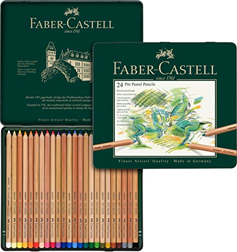 Faber-Castell 112124 - Buntstifte Set Pitt Pastell, 24er Metalletui von Faber-Castell