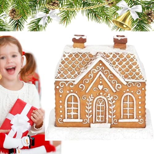 Fadaing Lebkuchenhaus Räuchergefäß, Räucherstäbchenbrenner mit Lebkuchenhaus-Motiv, Weihnachtsstadt Aus Kunstharz, Feiertags-Tischdekoration Für Die Küche Zu Hause (1PCS) von Fadaing