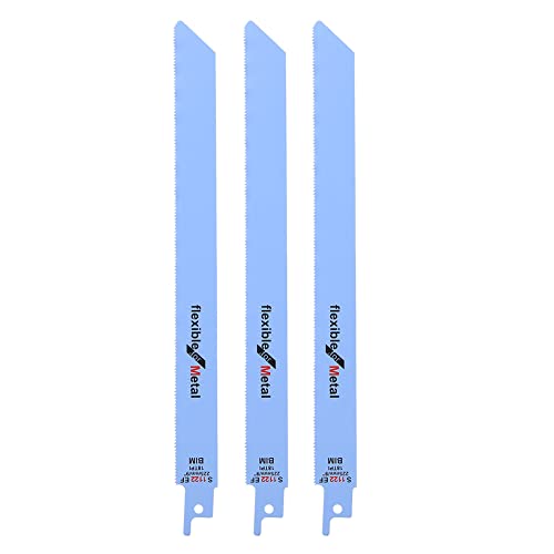 3-teiliges Metall-Säbelsägeblatt, Holzbearbeitungsschneider-Kit, Elektrowerkzeugzubehör, zum Schneiden von Holz, Kunststoff, Rohren(18TPI) von Fafeicy