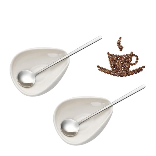 Crramic Kaffeebohnen-Präsentations- und Waagentablett, Kaffeebohnen-Wiegetablett, Set mit Ausgießschale, professionelles Kaffee-Set von Fahoujs