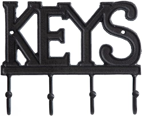 FairyCity Schlüsselhalter, Wandmontage, Schlüsselhaken für die Wand, dekorativ mit 4 Haken, Metall, Schlüssel-Organizer, Aufhänger für Eingang, Haustür, Flur, Büro mit Schrauben und Dübeln von FairyCity
