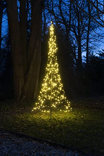 Fairybell LED-Weihnachtsbaum für draussen - 4 Meter - 400 LEDs - Weihnachtsbaum inklusive Mast - Warmweiss von Fairybell