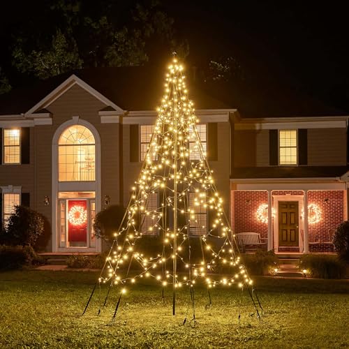 Fairybell LED-Weihnachtsbaum für draussen - 3 Meter - 480 LEDs - Weihnachtsbaum inklusive Mast - Warmweiss von Fairybell