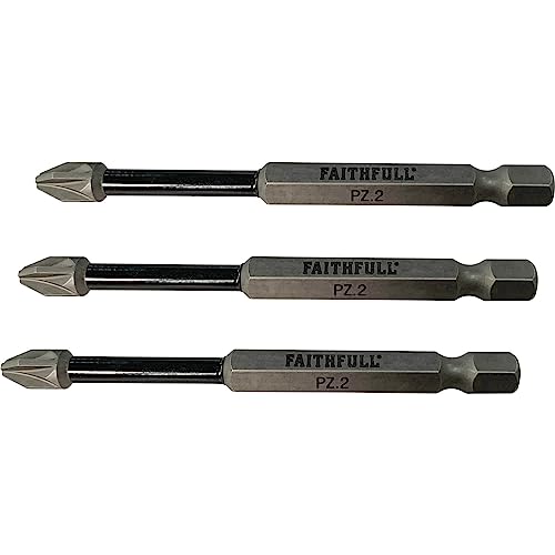 Pozidriv Impact Screwdriver Bits PZ2 x 75mm (Pack 3) von Faithfull