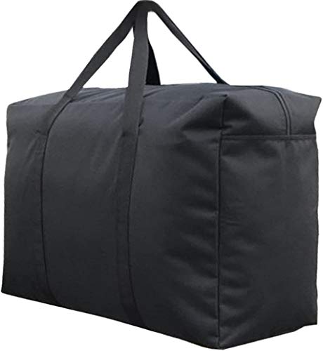 Handliche Aufbewahrungstasche Extra Groß Wasserdicht robust 600D Oxford Jumbo Aufbewahrungstasche mit Web-Griff, Unterbett-Tasche, für Decken/Bettwäsche, 85 x 55 x 33 cm, schwarz (schwarz) - BXTTRABAG-020 von FakeFace