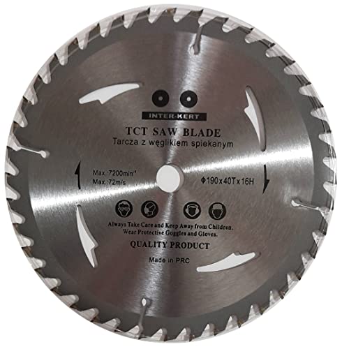190mm Sägeblatt Top Qualität Kreissägeblatt für Holz 190 x 16mm 40 Zähne von Falon-Tech