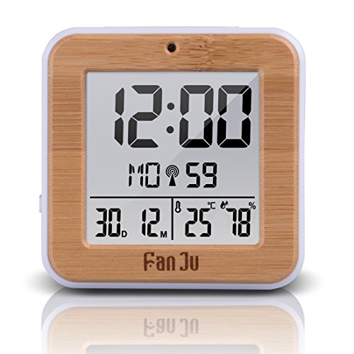 FanJu FJ3533W LCD Digital Wecker Kleiner mit Doppelalarm,Batterie Betrieben,Auto-Nachlicht,Innentemperatur und Luftfeuchtigkeit ,Schlummerfunktion,Datum ,Uhren fürs Kinderzimmer von FanJu