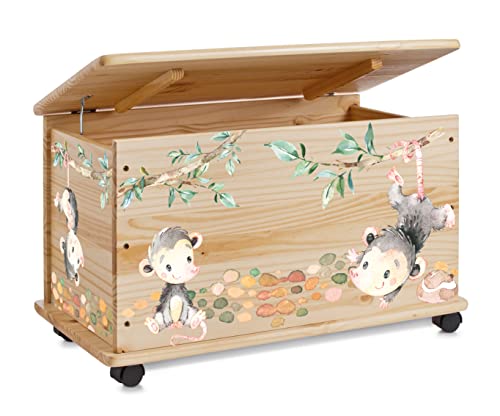 Farbklecks Collection Spielzeugkiste Opossum - Spielzeugkiste Holzkiste Kinderzimmer Deko personalisierbar von Farbklecks Collection