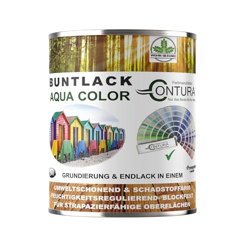 Buntlack Lackfarbe 750ml Lack Außen Innen Holz 2in1 Metall Farbe Holzlack Möbellack (RAL 5012 Lichtblau) von Farbmanufaktur CONTURA Nur das Beste für ihr Holz