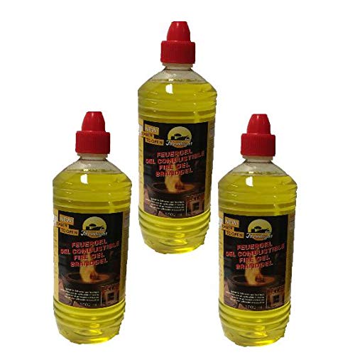 Brenngel 3X 1 Liter Flaschen für Gelkamine Ethanolkamine Wandkamine Bodenkamine von Farmlight