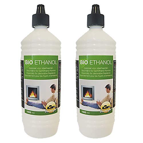 2 Liter Farmlight Bio-Ethanol> 95% - 96,6% Premium für Ethanolkamine Gelkamine Bambusfackeln Rückstands lose Verbrennung aus nachwachsenden Rohstoffen von Farmlight
