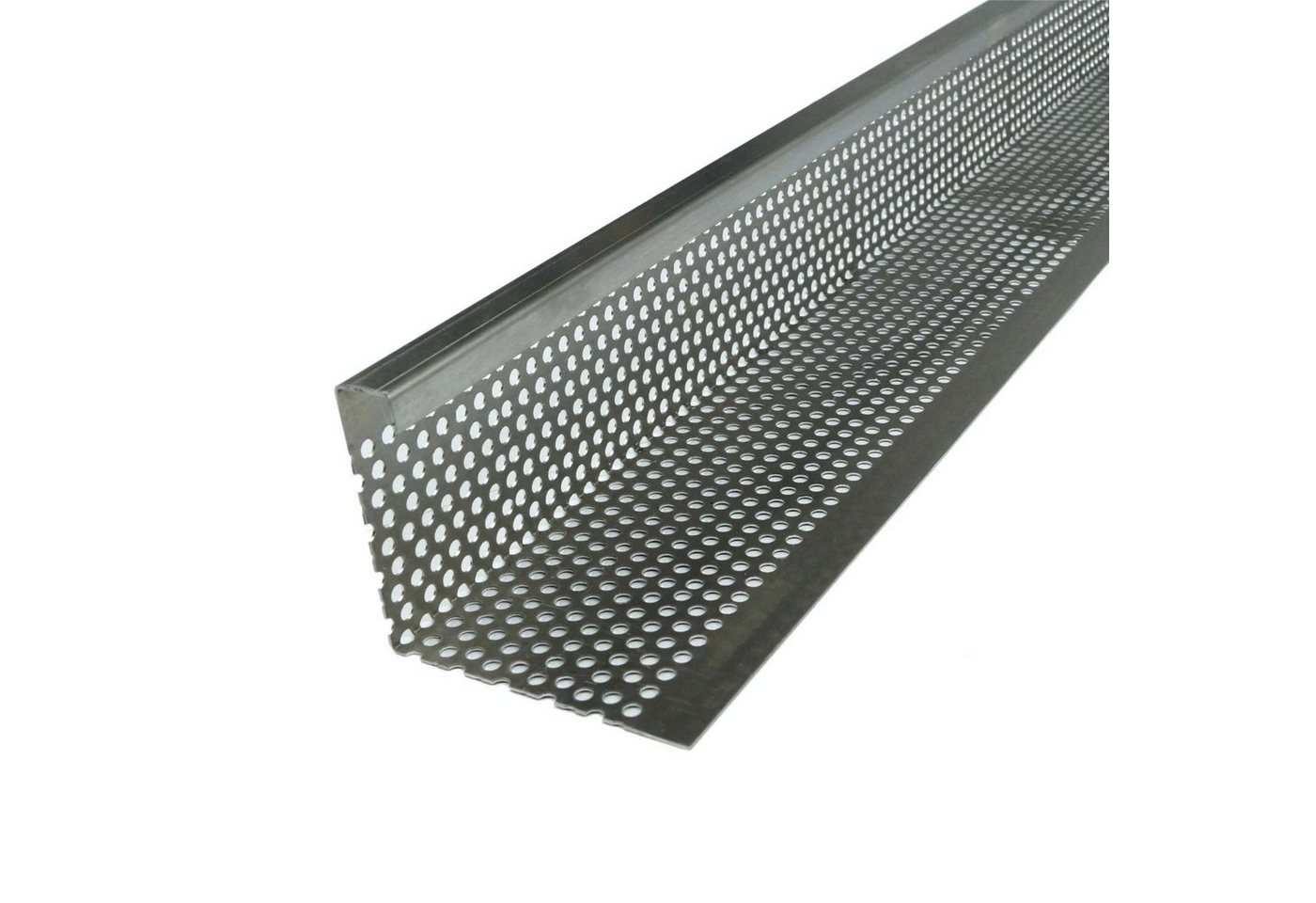 Fassadenprofile Sockelleiste, L: 200 cm, H: 8 cm, Lochblech Aluminium, Abschlussleiste für Terrasse und Balkon geeignet, 1-St., Kiesfangleiste Aluminium, Kiesleiste Materialstärke 1,5mm von Fassadenprofile