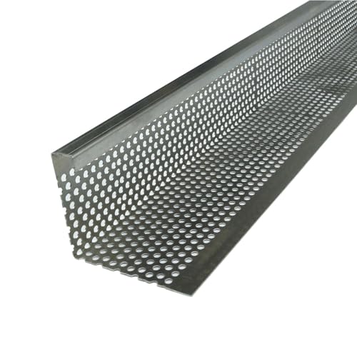 Kiesfangleiste Aluminium, Kiesleiste Materialstärke 1,5mm 200cm, Stärke 1,5 mm Silber, Lochblech Aluminium, Abschlussleiste für Terrasse und Balkon geeignet von Fassadenprofile