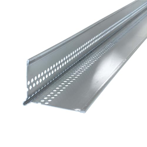 Kiesfangleiste Aluminium 2,5m, Kiesleiste mit Tropfkante 80x90mm, 1 Stück Silber, Lochblech Aluminium, Abschlussleiste für Terrasse und Balkon geeignet von Fassadenprofile