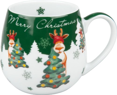 Faszination-Wohnen Teetasse Kaffeebecher Kaffeetasse Kuschelbecher Merry Christmas (Weihnachtselch) von Faszination-Wohnen