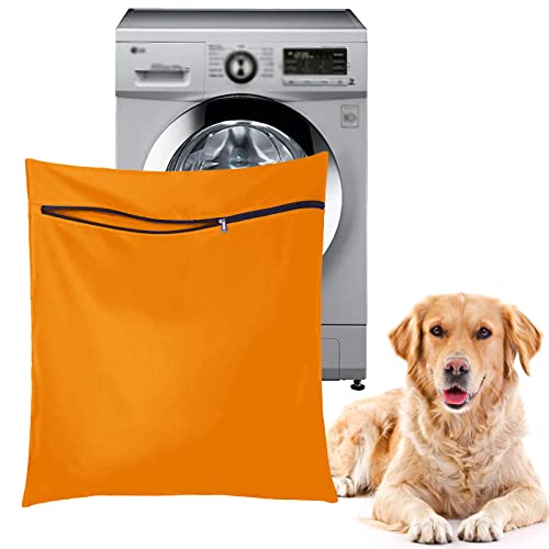 Petwear Wäschebeutel, Wäschesack für Haustiere, Waschbeutel mit Reißverschluss, Haustier-Wäschesack für Hunde, Katzen, Haustier-Bettwäsche, Decken(Orange) von Fayemint