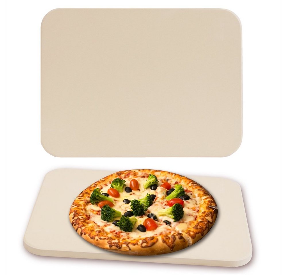 Feel2Home Pizzastein Pizzastein Brotbackstein Steinofen Cordierit 30x38 CM Beige Gasgrill, Cordierit, (Premium-Pizzastein), Geruchlos nicht verformend von Feel2Home